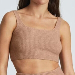 NWT Everlane Wool Cropped Tank Top Camel Brown Quiet Luxury Capsule Medium